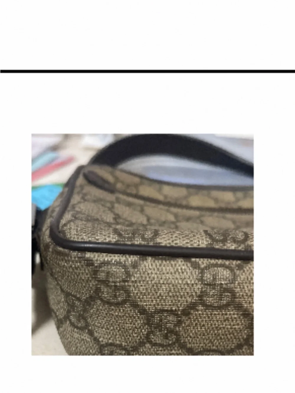 Gucci Brown GG Canvas Crossbody with Green-Red Web Stripe